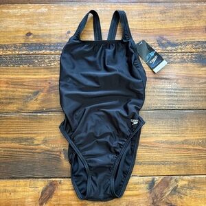 NEW Speedo Solid Pro LT Swimsuit One Piece Womens Sz 6/32 Team Black NWT